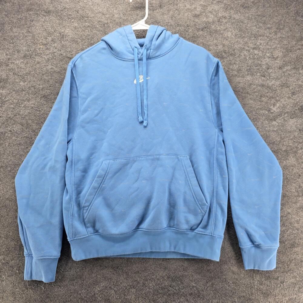 Nike Hoodie Mens S Blue Pullover Hooded Pockets Heavyweight Logo DM7930-412